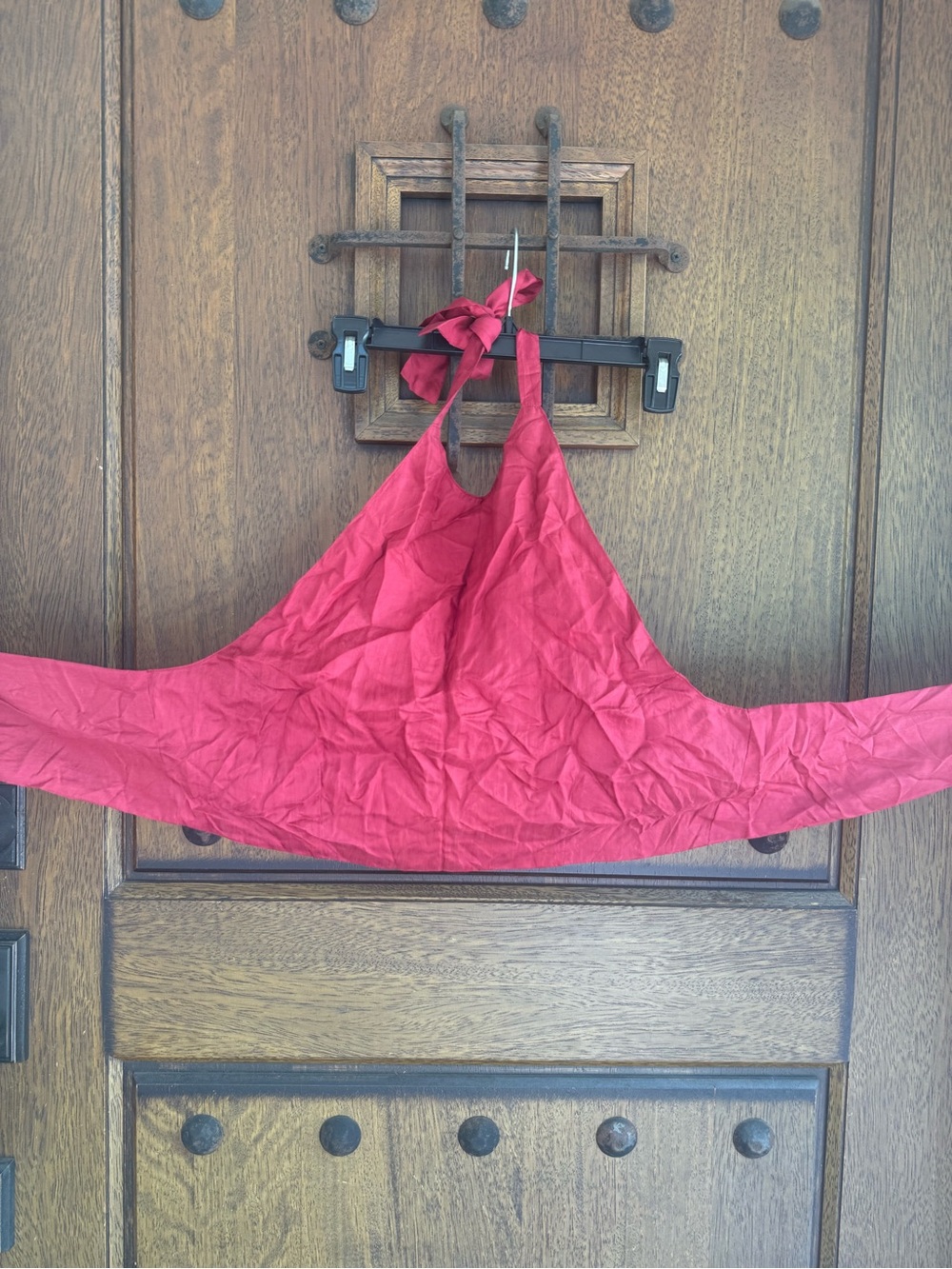 100% Silk Red Halter Crop Top - Vibrant Red Size S